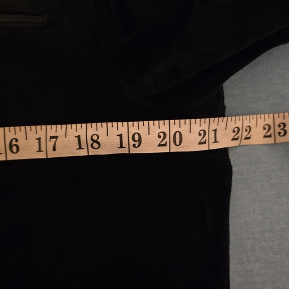 Vtg Lauren Ralph Lauren Black Crushed Velour Track Jacket - Two-Way Zip - Size L - Picture 10 of 12